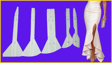 soruri sewing (part2) : how to make mermaid skirt pattern - cutting mermaid skirt pattern