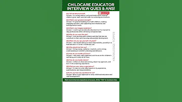 Childcare Educator Interview Questions And Answers Childcare Job Interview Questions And Answers 