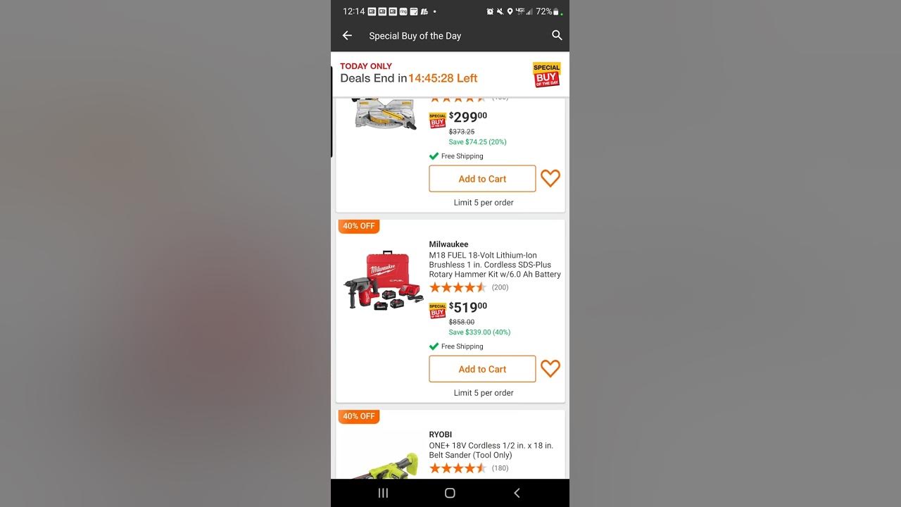 Limited Time Home Depot Tool Deals YouTube