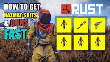 RUST How to Get Hazmat Suits and Guns (With Map) The Fastest For FREE (Gear Up Fast in RUST)