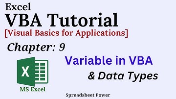 Excel VBA Tutorial Chapter 9 | Variable in VBA and Data Types