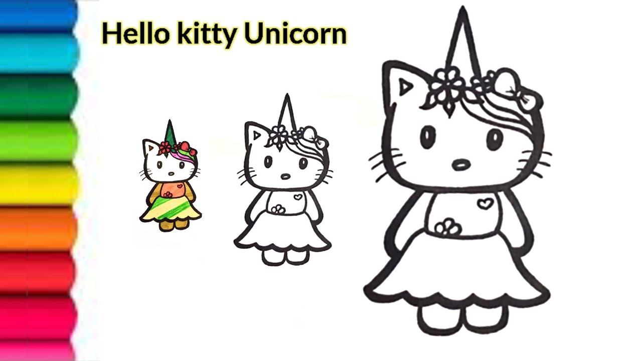 Draw Unicorn hello kitty easy | how to draw Hello kitty in newstyle ...