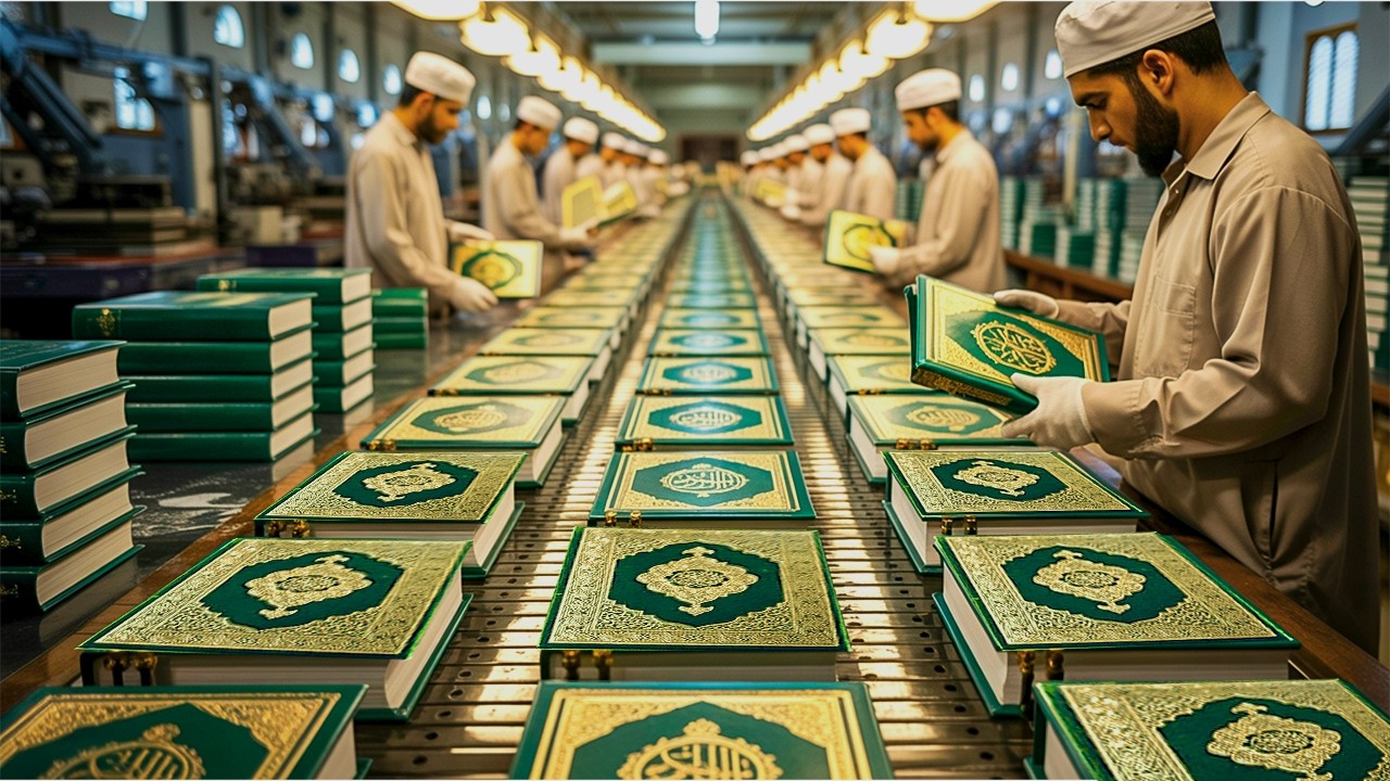 Как печатается Священный Коран внутри фабрики – Qur'an Factory
