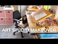 Art studio makeover  declutter  tour  2024 reset vlog 