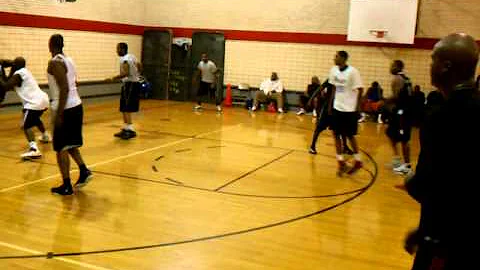 Tim Parham gets the pass from NBA vet Antoine Walk...