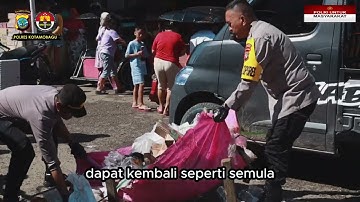 Sinergitas TNI-Polri & Pemkot Kotamobagu, Berjibaku Bersihkan Sampah Bekas Pasar Senggol