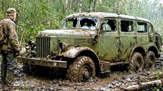 Abandoned Soviet Zil-157 Found In Mud 70-Year-Old Rusty 6X6 Truck Full Restoration Back To Life