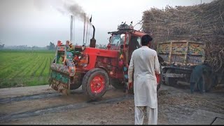 Tarctor 510 HP Have Lodge Pulling out full Loaded Trolley for Sugurcane