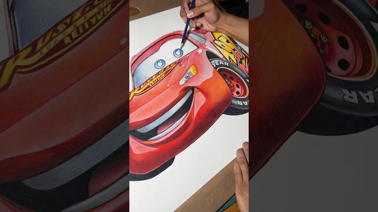drawing lightning mcqueen ✍🏽🏎️