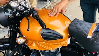 Royal Enfield light orange  vinyl wrapping || Bullet Modification