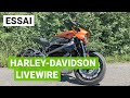 Essai moto harleydavidson livewire   fond les watts en lectrique 