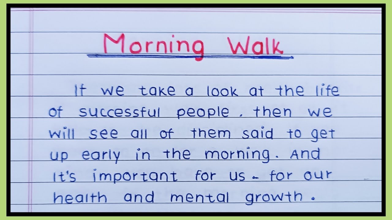 Essay on Morning Walk in English  Short Essay on Morning Walk for