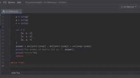 Python Program for Matrix 3x3