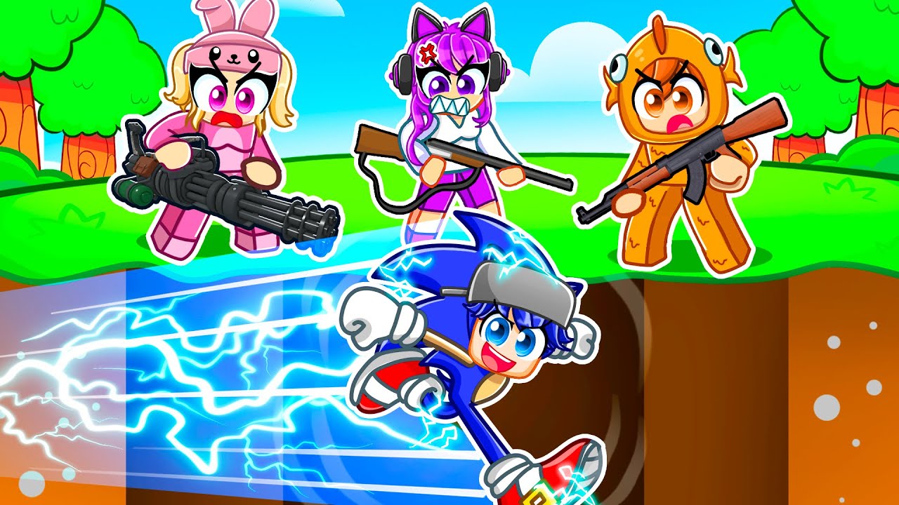 HUNTERS vs SONIC SPEEDRUNNER in Roblox!