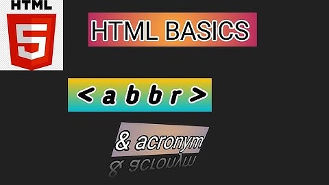 abbr tag (abbreviation tag ) html 5 tuts in Urdu / Hindi