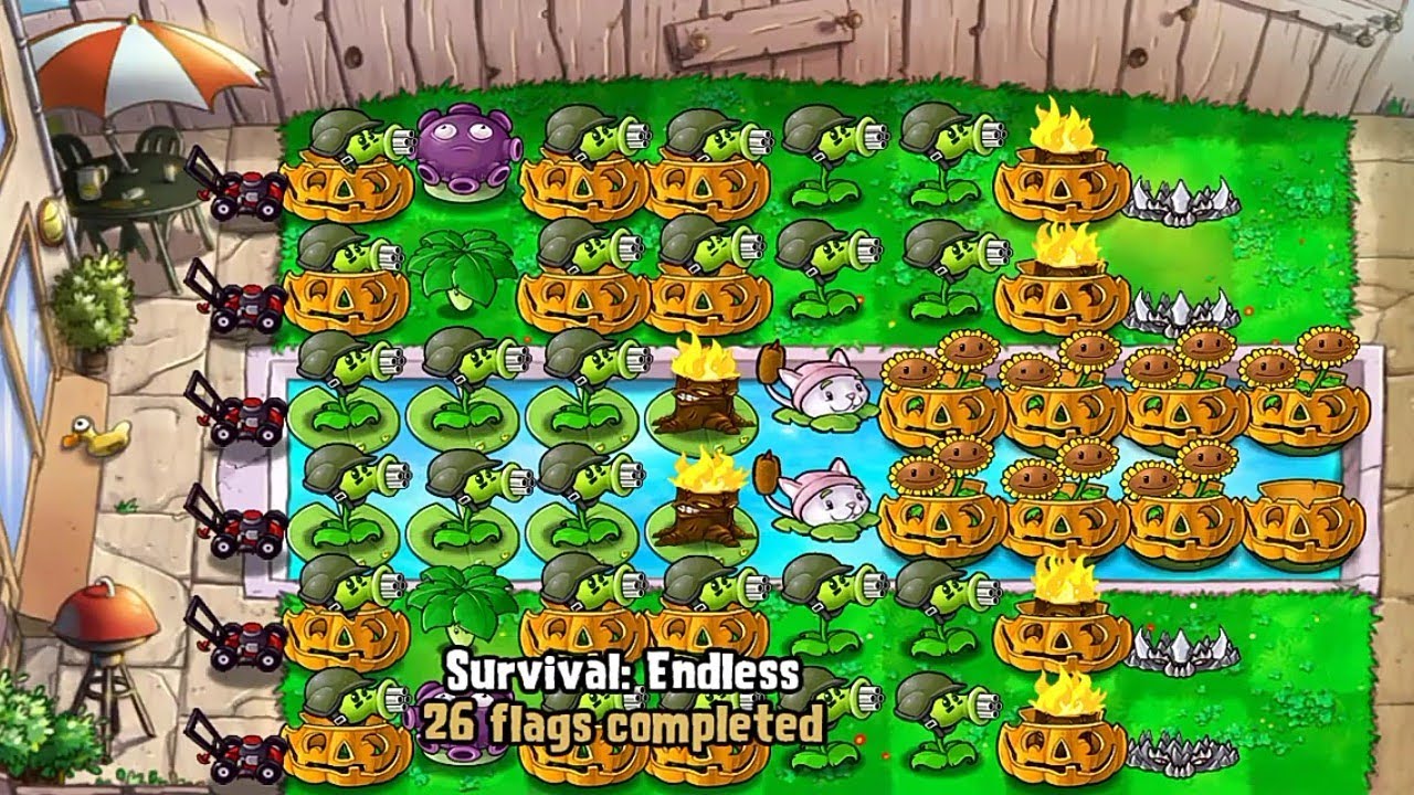 Plants vs Zombies | Survival: ENDLESS (27 Flags Completed) (iOS Android)