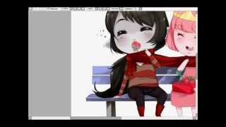 Digital Art Process: PB and Marceline Love
