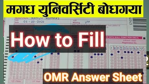 How fill OMR sheet Magadh University | Part 1 part2 OMR sheet fill | OMR sheet kaise fill kare | OMR