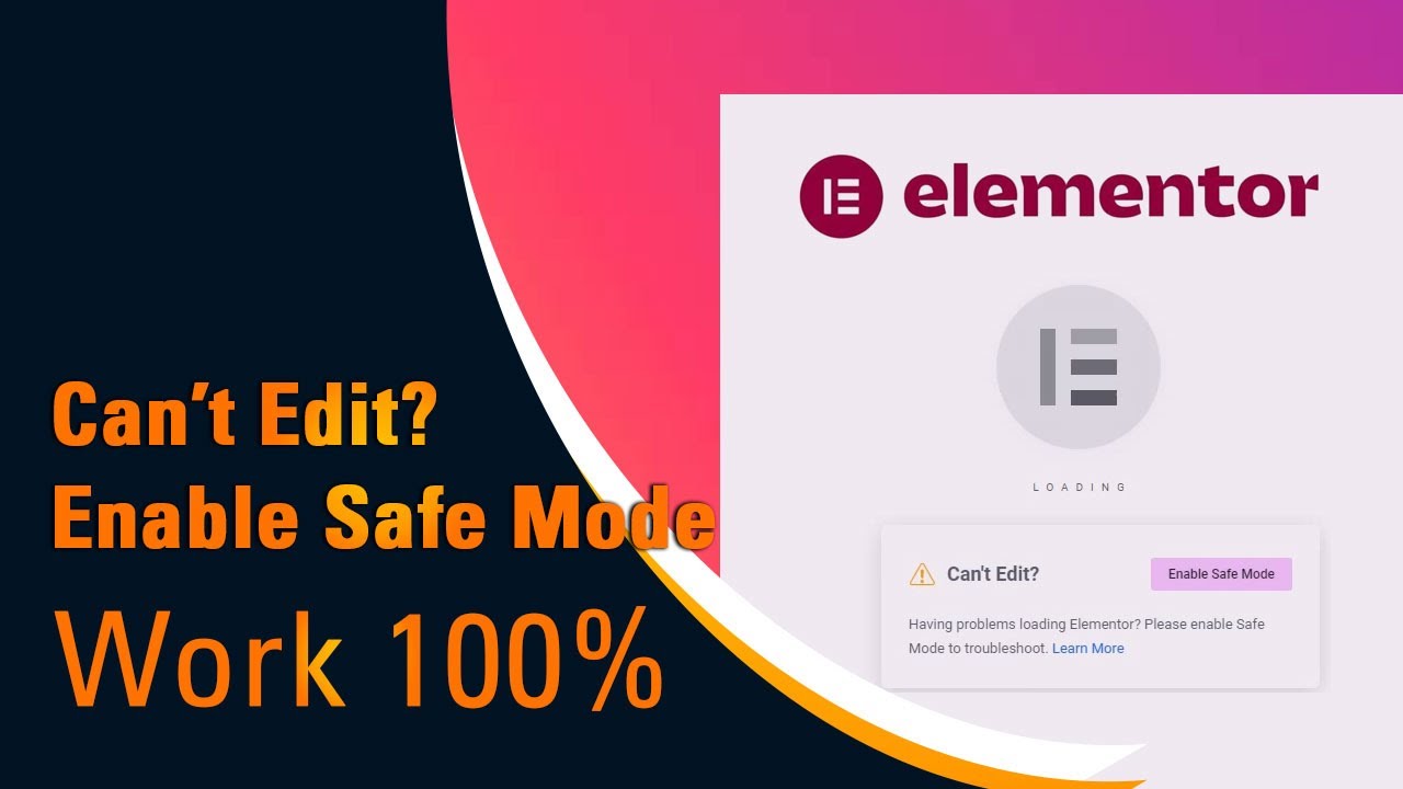 How to Fix Elementor Can't Edit Enable Safe Mode in WordPress website Khmer Housewife &  the V IDEAS