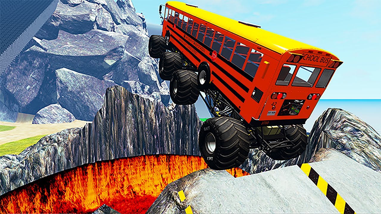 BeamNG drive - School Bus Crashes & Jumps #133 | BeamNG-Destruction