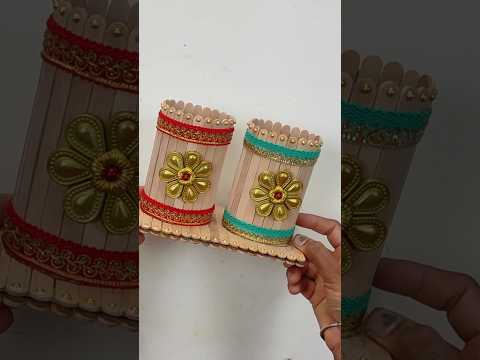 don’t throw them away! make stylish and unique pen stands using recycled popsicle sticks #reels