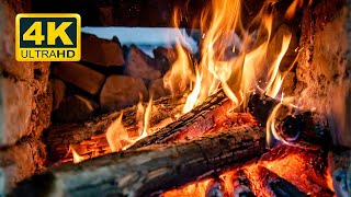 FIREPLACE Ultra HD 4K. Fireplace with Crackling Fire Sounds. Fireplace Burning. Fire Background