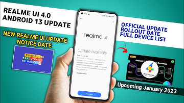 Realme UI 4.0 Android 13 Stable update Date/Realme Update Notice/Device list/Upcoming January 2023