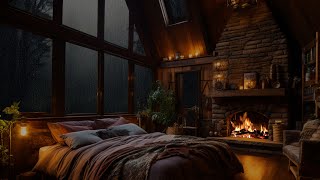 Fall Asleep Faster with Rain and Fireplace Sounds | Rain Sounds for Deep Sleep and Relaxation