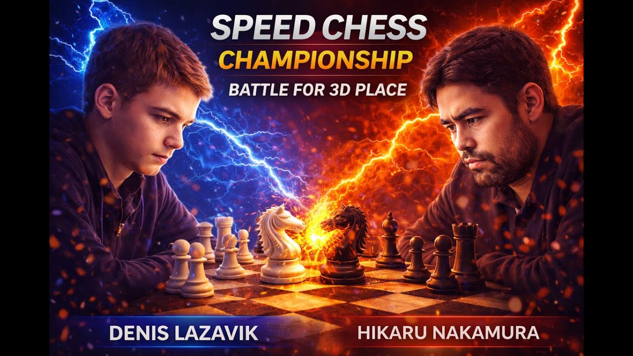 Speed Chess Championship.  Battle for 3d place, Denis Lazavik  - Hikaru Nakamura