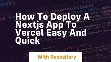 how to deploy a nextjs app to vercel easy and quick