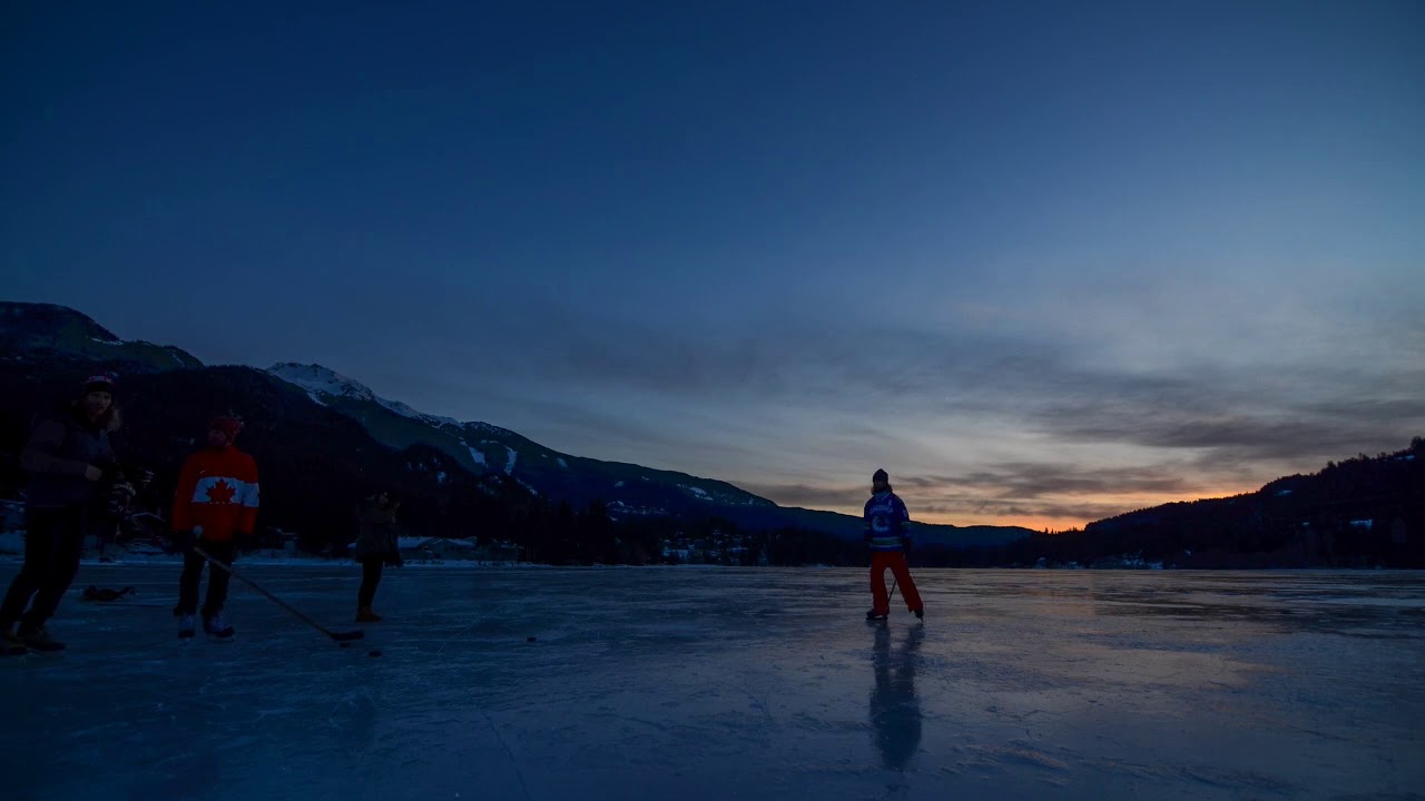 Sunset Ice Skating on Alta Lake, Whistler