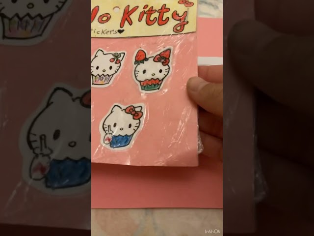 DIY cute hello kitty stickers!💗🐈🎀 class=