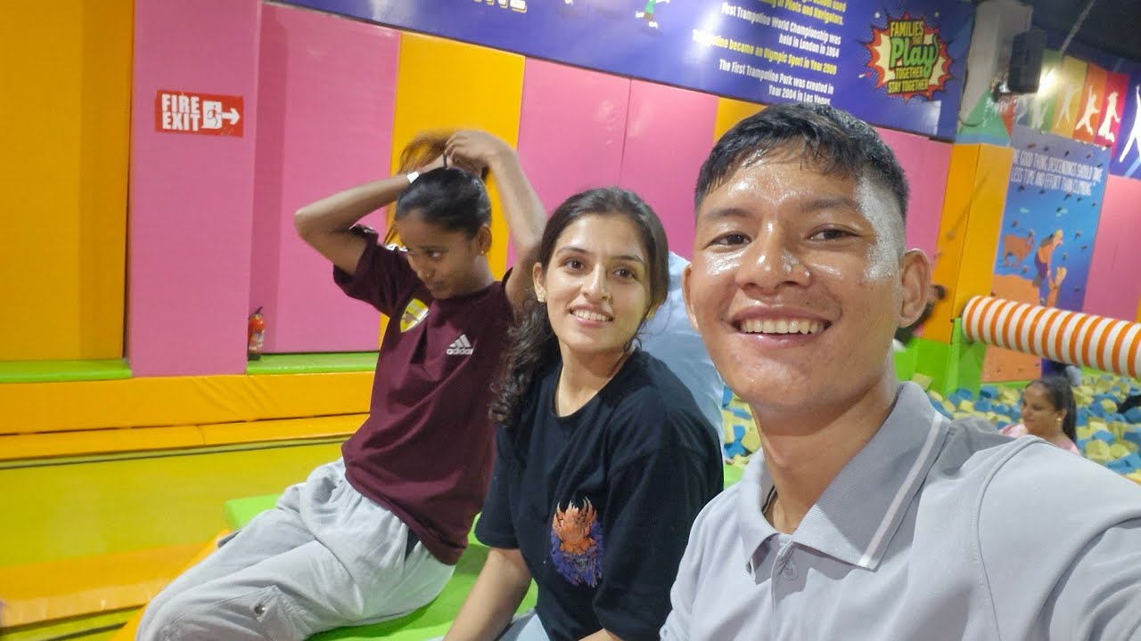 Sky jumper trampoline park Zirakpur chandigarh #skyjumper #trampoline #chandigarh 