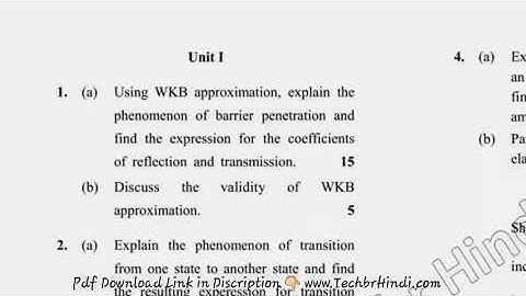 MSc Physics 3rd Sem Quantum Mechanics Question Paper