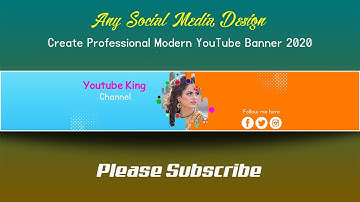 How to Create modern youtube channel art banner in Photoshop cc 2020