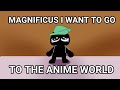 Lonely Wizard goes to anime world - Inscryption shidpost