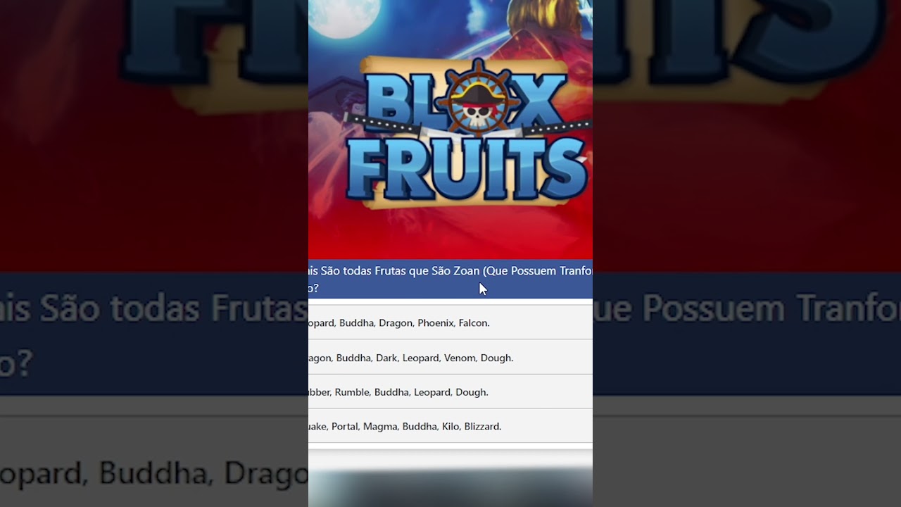 O QUIZ do Blox Fruits #roblox #bloxfruits