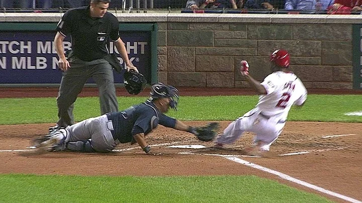 ATL@WSH: Braves recover to throw out Span at plate