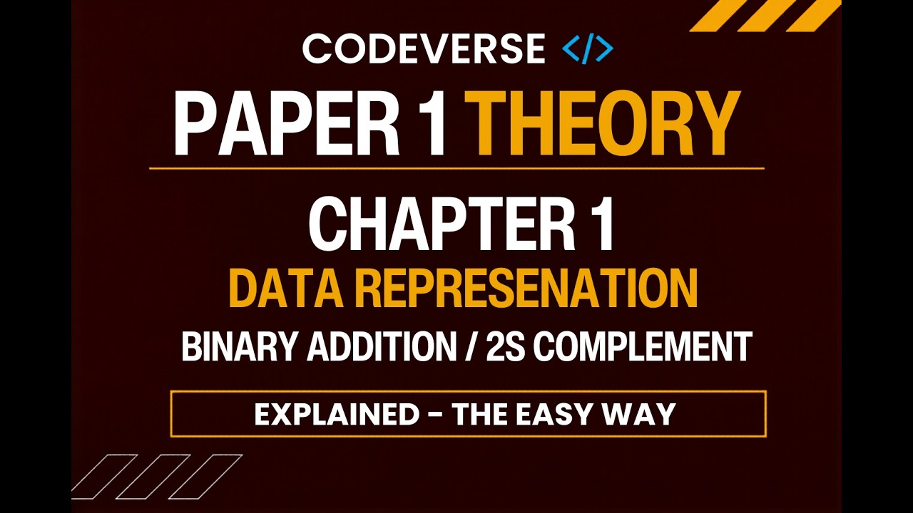 Chapter 1 Data representation | Binary Addition & 2’s Complement - YouTube