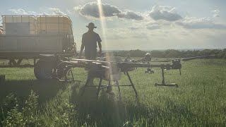 Spraying Grassland with a Drone!