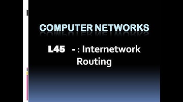 Computer Networks L45 : Internetwork Routing (KTU BTech CSE| CS306|CST286)