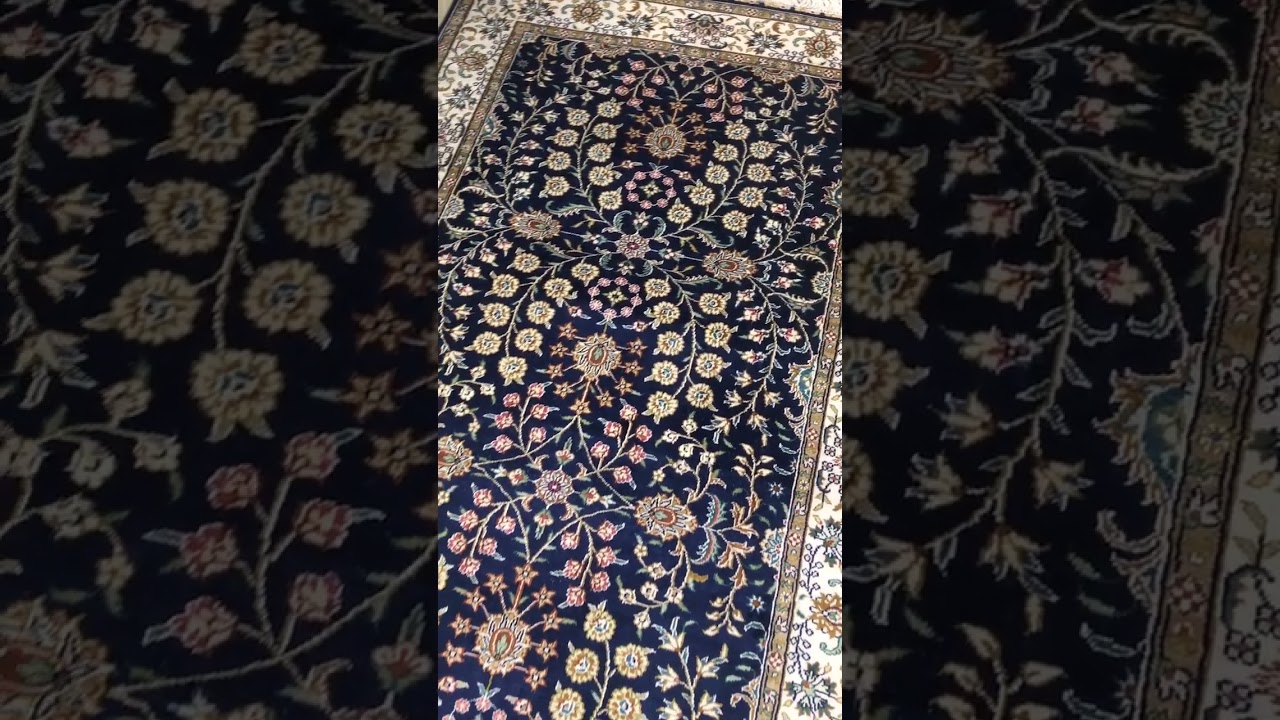 The Turkish handmade original silk rug runner is art of work . 