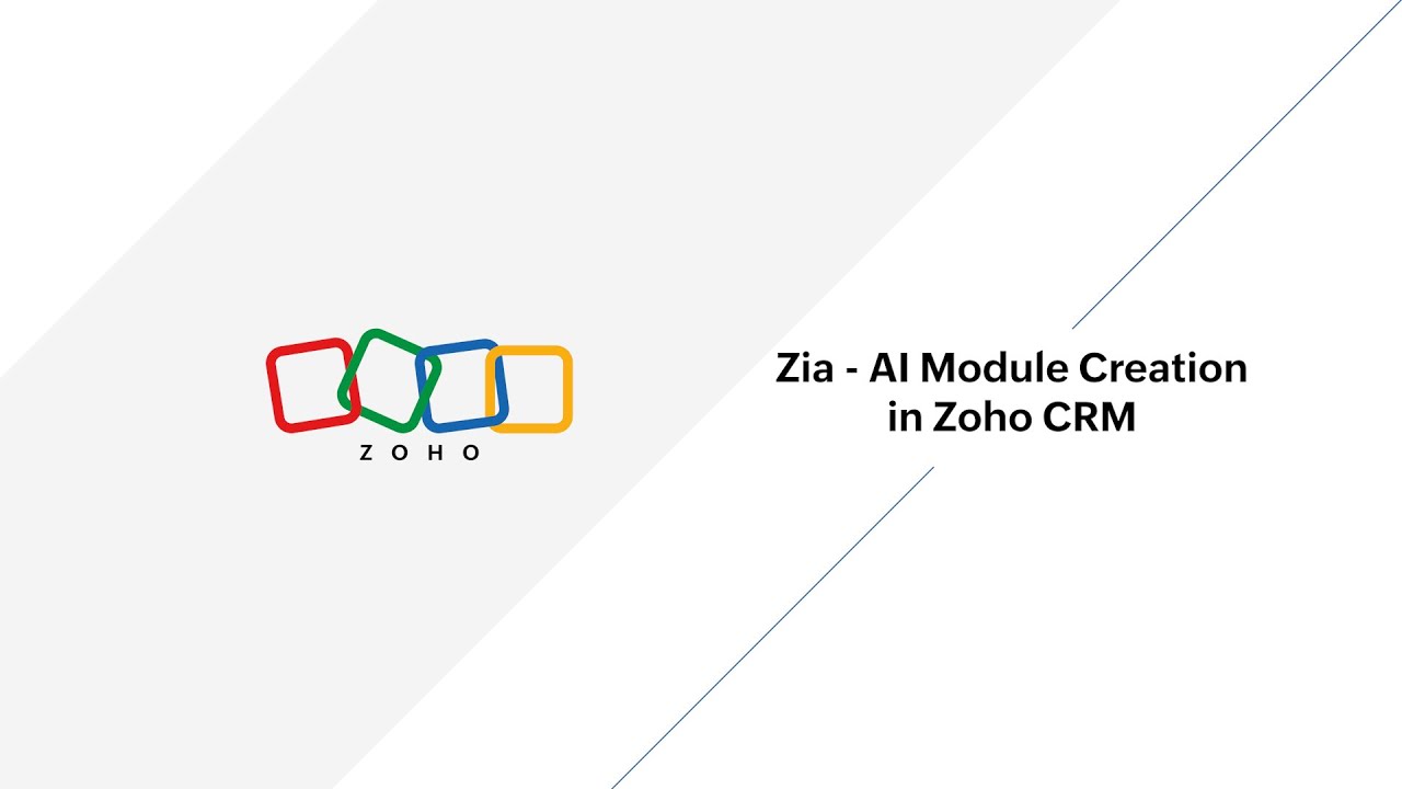 Zia - AI Module Creation in Zoho CRM - YouTube