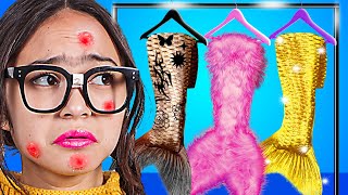 From Nerd to Mermaid Extreme Makeover  | Crazy Funny Makeover Situations By Crafty Hacks