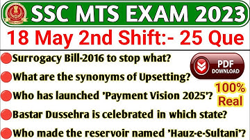 today ssc mts 2nd shift analysis | ssc mts 18 may 2nd shift analysis