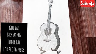 How To Draw A Guitar Easy Step By Step For Beginners