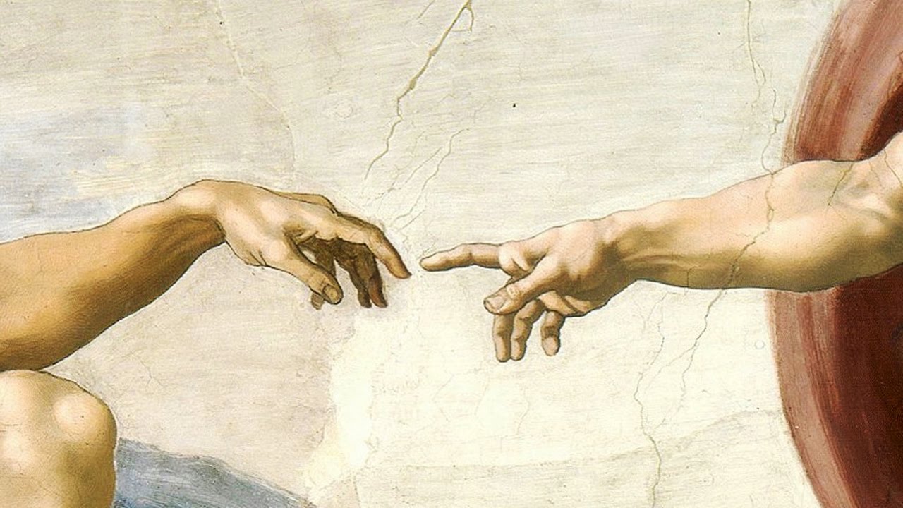 Картина касание бога и человека