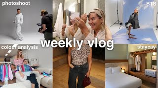 weekly vlog 💌 BTS of shooting a campaign, colour analysis, giveaway winner & work
