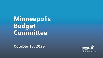 October 17, 2025 Budget Committee