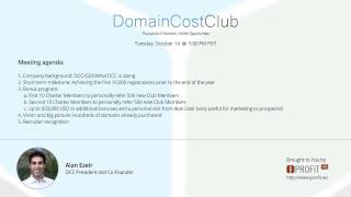 Domain Cost Club DCC - Alan Ezeir & Tim Sebert 1st Official Webinar